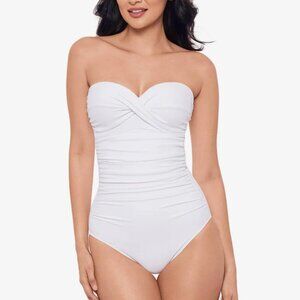 Miraclesuit ROCK SOLID MADRID BANDEAU SWIMSUIT white  6516657 US 8 with straps